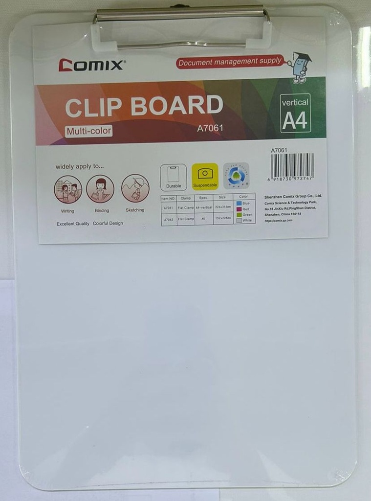 Comex A4 Proof Board with Holder - White