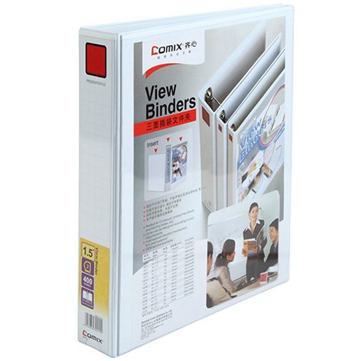 Comex - 2-ring binder, 400-sheet capacity - white, A4 size