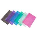 Comex - Transparent File Folder with Button, Envelope Shape - Colored A3 Bag, Pack of 12 Pieces