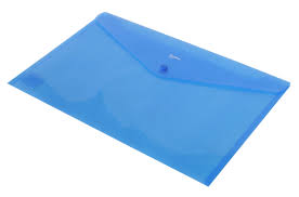 Comex - Transparent File Folder with Button, Envelope Shape - Colored, Size F/C Bag, Pack of 12 Pieces