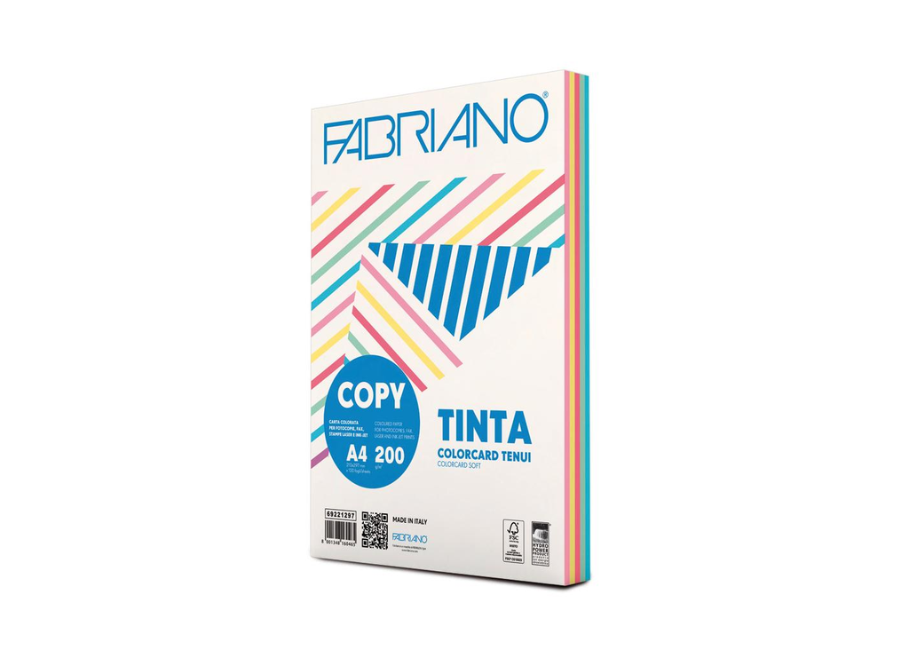 Fabriano - Colored Printing Paper 200 Grams Light Colors - A4 - Thobe 100 Sheets