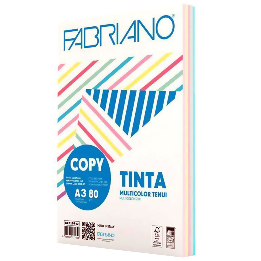 Fabriano - 80 gsm copy paper, light colors - A3 - 250 sheets
