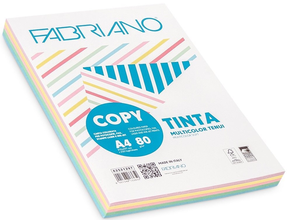 Fabriano - 80 gsm copy paper, light colors - A4 - 250 sheets