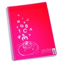 A4 small square wire notebook, plastic cover, 192 sheets - opaline