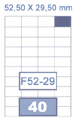 FUTURE - Multi-Purpose Labels 40 Pieces White Color-52.5*29.5 mm - 100 Sheets Pack - A4 Size
