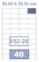 FUTURE - Multi-Purpose Labels 40 Pieces White Color-52.5*29.5 mm - 100 Sheets Pack - A4 Size