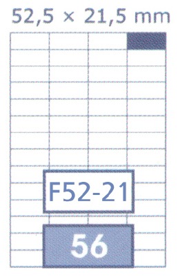 FUTURE - Multi-Purpose Labels 56 Pieces White Color - 52.5*21.5 mm - 100 Sheet Pack Box - A4 Size