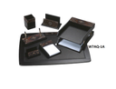 Kong Ping - Dark Brown 7 Piece Desk Set (Two Baskets) - Base Color is Black
