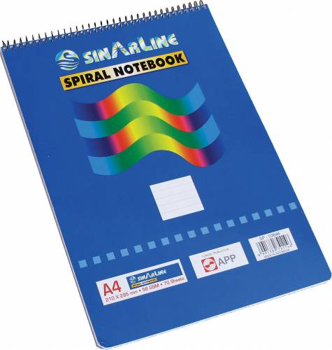 Sinar Line - Mini Spiral Notebook 70 Sheets A4 Size