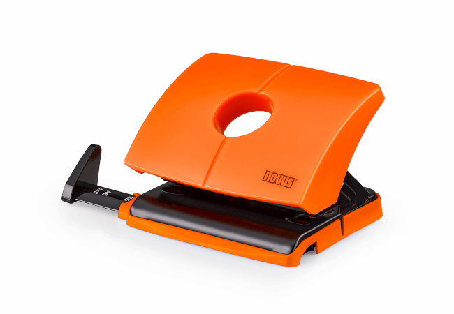 Novus B216 Paper Puncher, Orange, 16 Sheets, Color ID