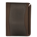 Saab - zippered handbag with notebook + calculator - brown color