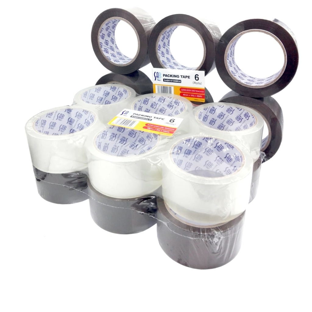 ساب - شطرطون  بني - 45mmX50yX48mic - ربطة  عبوة 6 حبات 