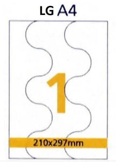 RIKLABEL - Multi-Purpose Labels 1 Piece White - 100 Sheets A4 Size