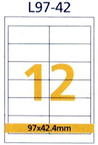 RIKLABEL - Multi-Purpose Labels 12 Pieces White - 100 Sheets A4 Size