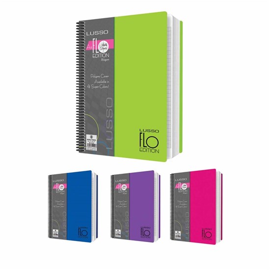  دفتر سلك مربعات كبيرة فرنسي 144 ورقة A4 - بلاستيك 