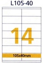 RIKLABEL - Multi-Purpose Labels 14 Pieces White - 100 Sheets 105*40 mm