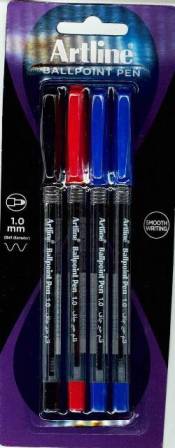 Art Line - Ballpoint pen, 1 mm card, 4 pens