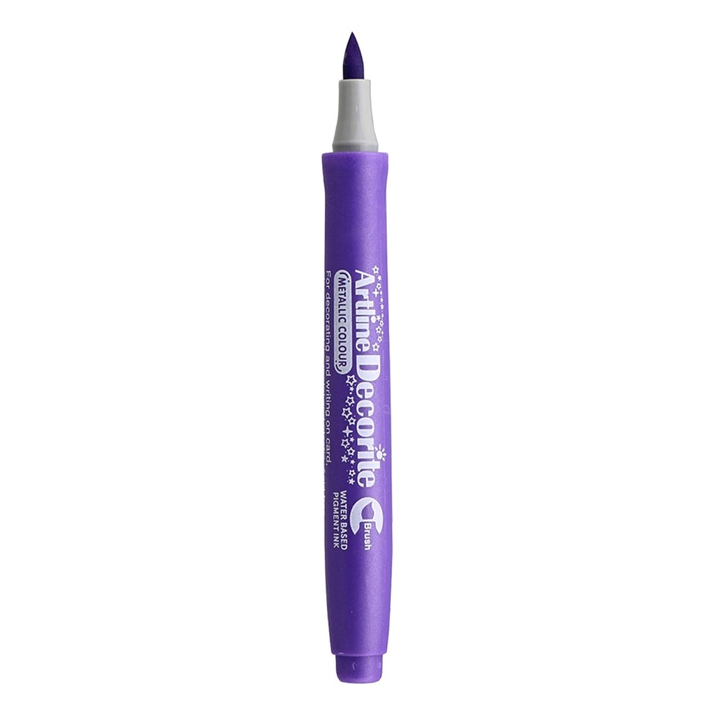 Art Line - Decorate pen with a metallic brush - glossy purple color, a box of 12 pens
