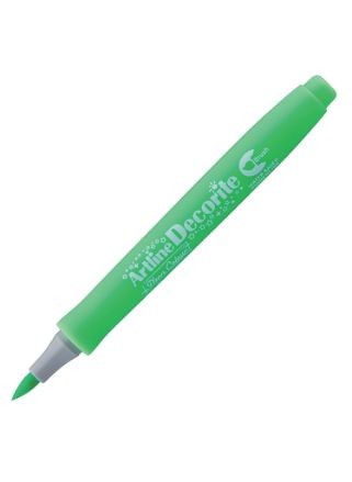 Art Line - Decorate pen with a metallic brush - glossy green color, a box of 12 pens