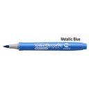 Art Line - Decorate pen with a metallic brush - glossy blue color, a box of 12 pens
