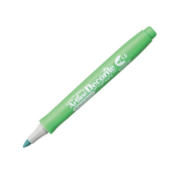 Art Line - Decorate Pen 1mm Metallic - Glossy Green, Pack of 12 Pens