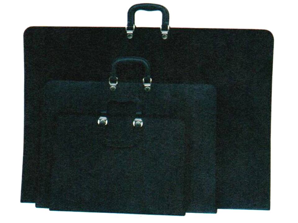 Binder Max - Bag-shaped portfolio with handle and zipper, A2 size - Black