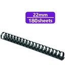 Binder Max - Snail Binding Binding Rings 21 Rings 22mm (180 Sheets) Box Pack of 100 Pieces - Black