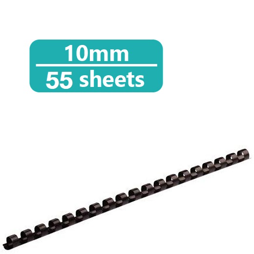 Binder Max - Black Spiral Binding, 21 Rings, 55 Sheets - 100 Pieces