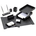 9-piece black desk set with black base