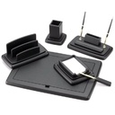 Black 6-piece desk set - black base color