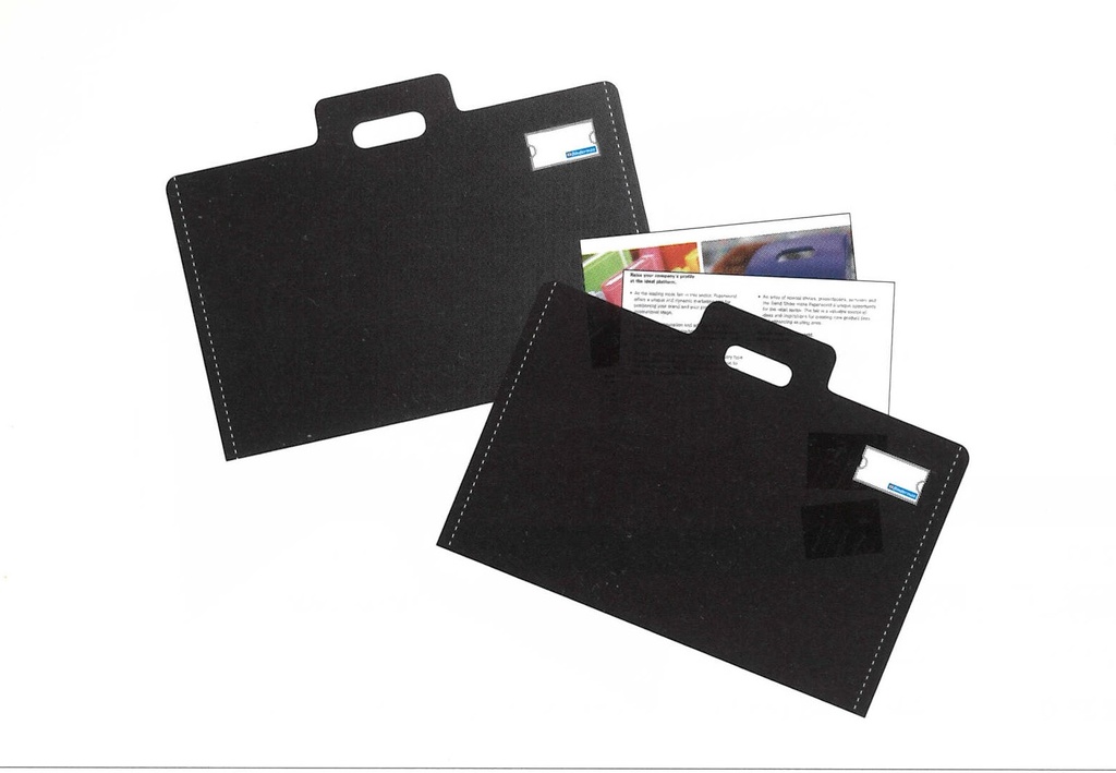 Binder Max - bag-shaped folder for papers and documents with one pocket handle - black - A2 size