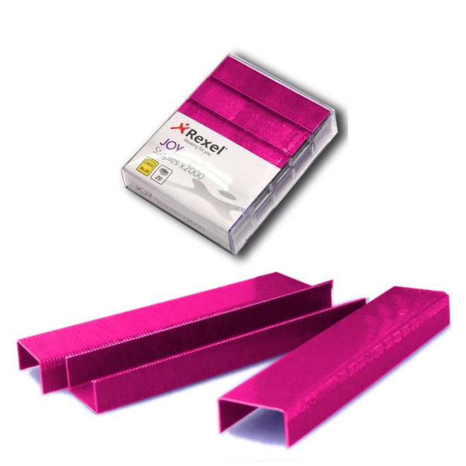 Rexel - Pins No. 56 (6/26) Pack of 12 Pack (2000 Pins) - Pink JOY