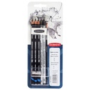 Derwent drawing pencils with sharpener, spacer and brush