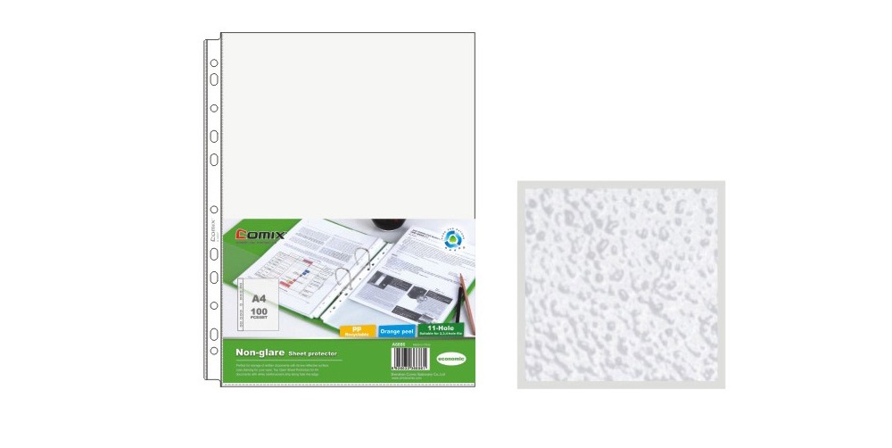 Comex - Transparent A4 Side Perforation Folder - Bag, Pack of 100 Pieces