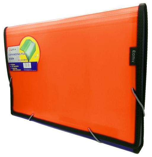 Comex 13-Pocket Foldscap Rubber File Folder - Colored