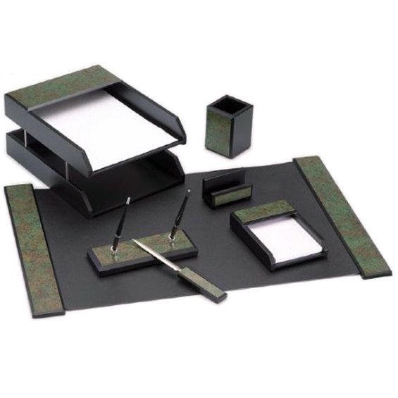 Kong Ping - 7-piece marble desk set - base color is black