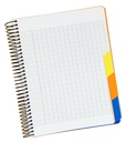 Basil Brothers - French wire notebook, large squares, 3 subjects, 144 pages