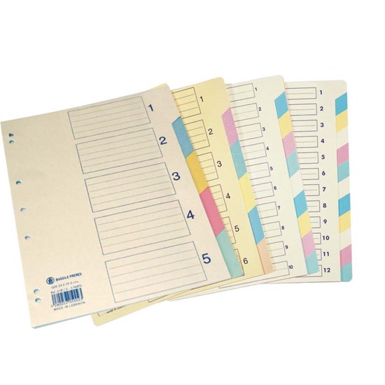 Paper file dividers, 5 pieces - A4 size