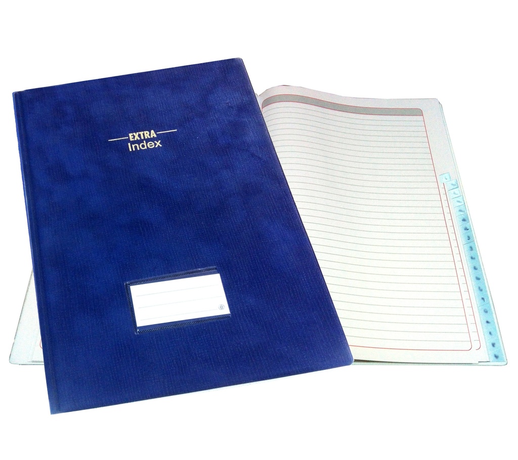 Basil Brothers - yellow indexed record notebook - 96 sheets - size F/C, colored