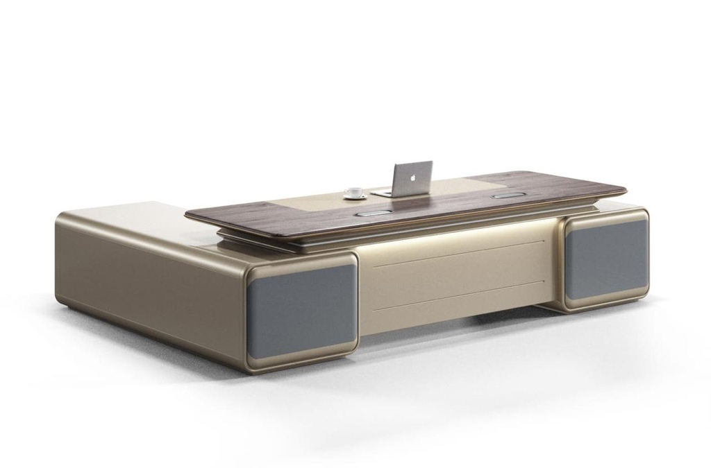 من الخشب الفاخر L مكتب على شكل حرف