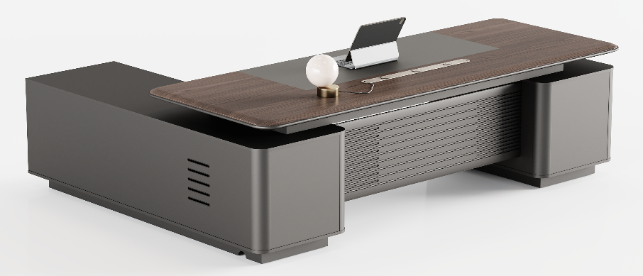 Luxurious L-shaped wood desk