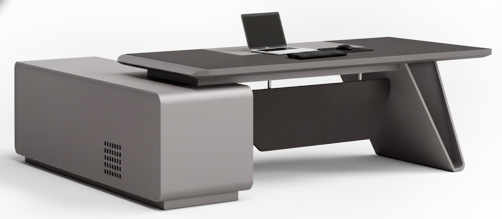 Luxurious L-shaped wood desk