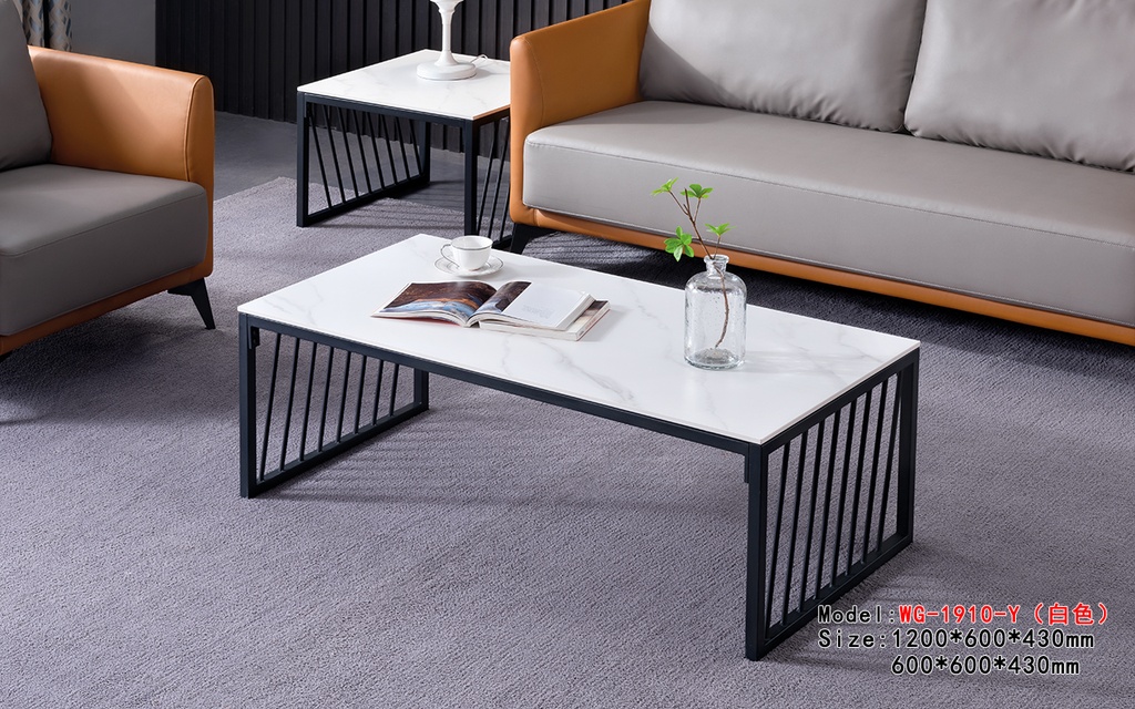 Marble tea table with beautiful metal base