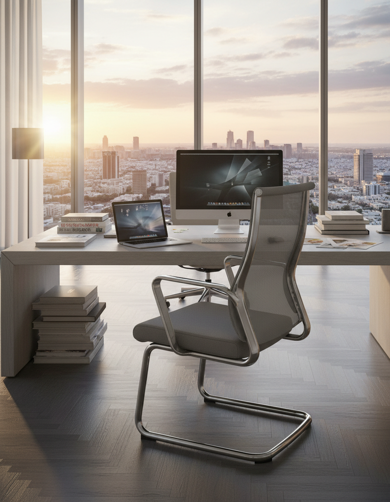 Gray visitor chair