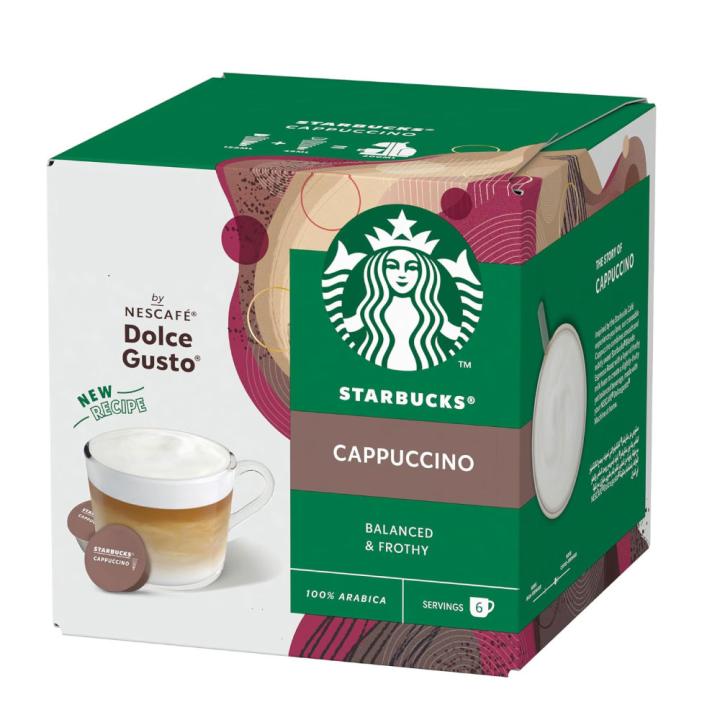 Starbucks Cappuccino coffee capsules - compatible with Dolce Gusto machines - imported