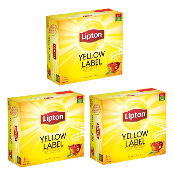 Lipton Yellow Label Black Tea Bags - 100 Bags - 3 Pack