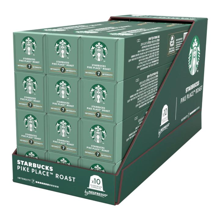 Starbucks Pike Place Coffee Capsules - Compatible with Nespresso Machines - 10 Capsules - Imported