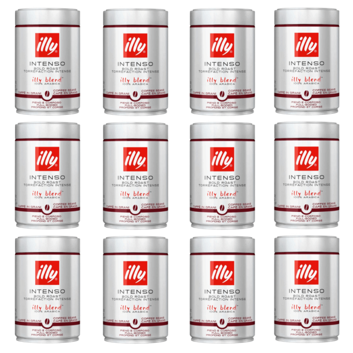 illy intenso dark roasted coffee beans 100% arabica - 250 gm - imported
