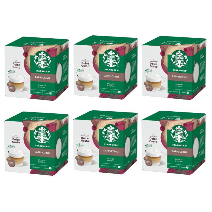 Starbucks Cappuccino Coffee Capsules - Compatible with Dolce Gusto Machines - 3 Packs - Imported