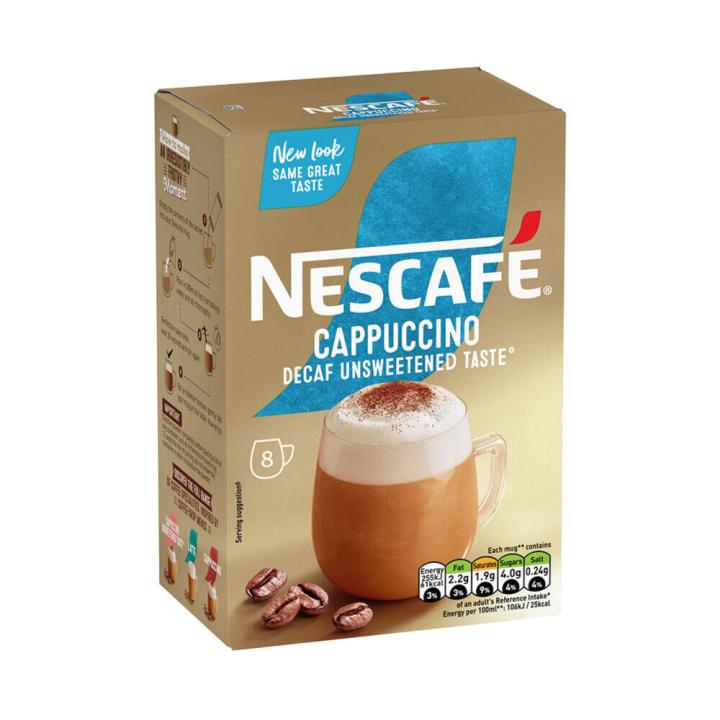 Nescafe cappuccino decaf without sugar - 7 sachets - imported